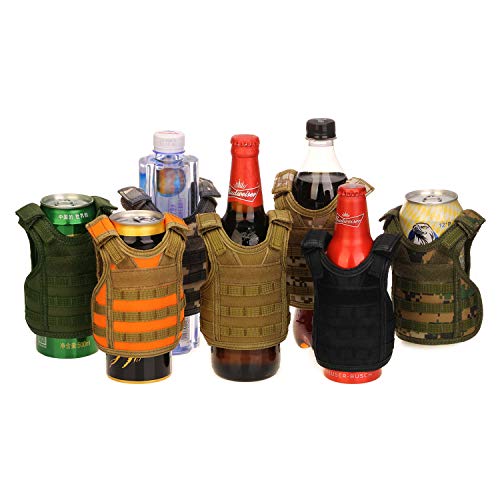 Selighting Fundas para Bebidas Mini Molle Chaleco de Cerveza para Enfriador de Bebidas Táctico Militar  Desmontable Botella Soporte DIY Decoración KTV para Bar,Fiesta,Picnics