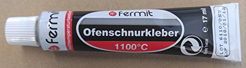 Sellador de pegamento para horno, pegamento de alta temperatura, sellado 1100 °C, Fermit 1 hasta 5 tubos, 17 ml (1 tubo de 17 ml)