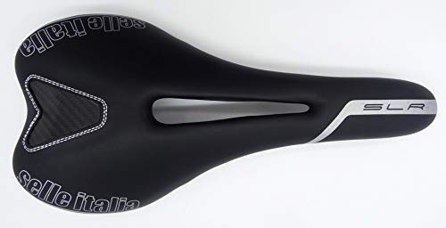 Selle Italia SLR Flow TM Sillín para Bicicleta, Unisex Adulto, Negro/Plateado, S2