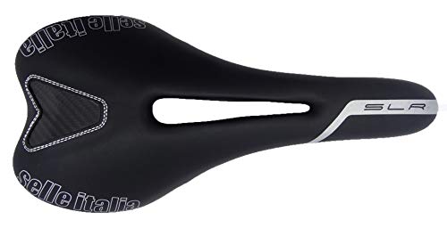 Selle Italia SLR Flow TM Sillín para Bicicleta, Unisex Adulto, Negro/Plateado, S2