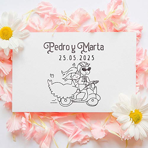 Sello de Boda Personalizado | Moto