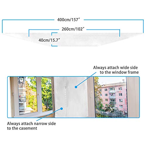 Sello de ventana para Aire Acondicionado Portátiles y Secadoras, Homegoo Airlock para Ventana Universal con Longitud Máxima de 400CM