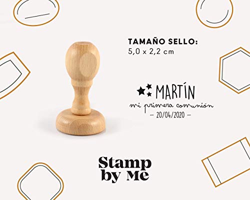 Sello Personalizados Comunion, Sello de Madera con tampón de tinta opcional, Sellos de Comunion | Estrellas