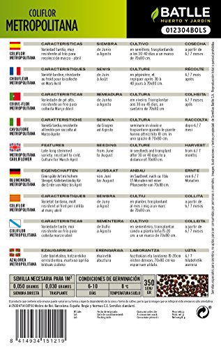 Semillas Hortícolas - Coliflor Metropolitana (Mar-Abr) - Batlle