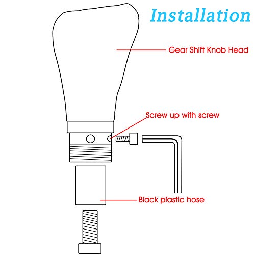 Semoss Universal Manual Pomo Palanca Cambios 5 Marchas con 3 Adaptadores 8mm 10mm 12mm para la mayoría de los Coches