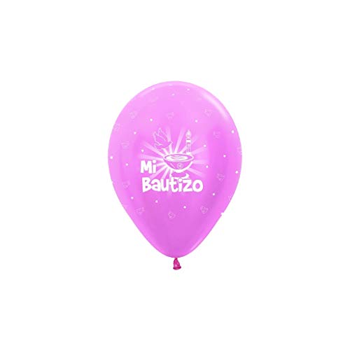 Sempertex - Bolsa de 10 globos sempertex r12 de 30 cm color satín rosa mi bautizo