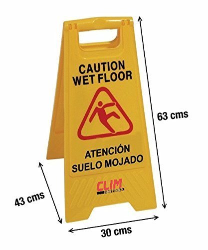 Señal de advertencia de pavimento mojado. Pack 10 unidades. Clim Profesional®. Especial para empresas y grandes superficies