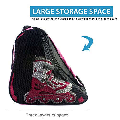 SENDILI Bolsa para Patines - Multifuncional Bolsa para Patines de Hielo y Patines de Linea para Niños, Rosa, 39 * 20 * 38cm