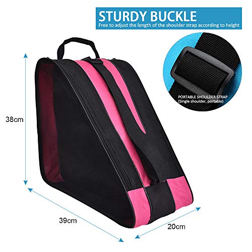 SENDILI Bolsa para Patines - Multifuncional Bolsa para Patines de Hielo y Patines de Linea para Niños, Rosa, 39 * 20 * 38cm