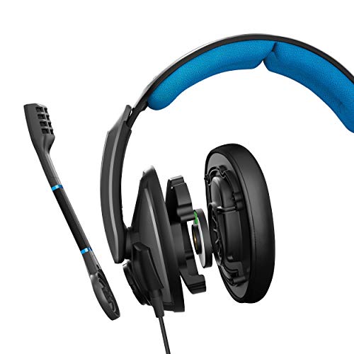 Sennheiser GSP 300 - Microauricular Cerrado para Gaming, Color Negro y Azul, Around Ear