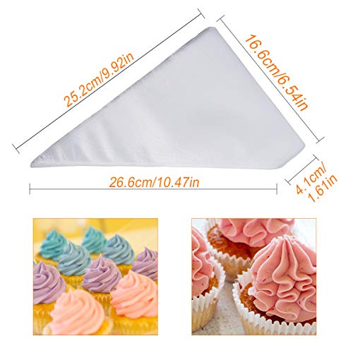 SenPuSi 100pcs Bolsas de Pastelería Mangas, Mangas Pasteleras Desechables DIY Decoración de Pasteles Herramientas para Hornear Bizcocho, Galleta, Cupcake y Hojaldre