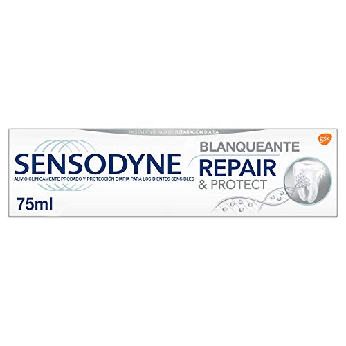 Sensodyne Repair & Protect - Blanqueante, ayuda a eliminar las manchas y alivia la sensibilidad dental - 75 ml