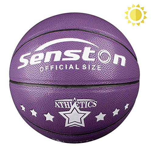 Senston Balon Baloncesto Niños Fluorescente Balon de Baloncesto Pelota Baloncesto de Cuero Sintético de Tamaño 5