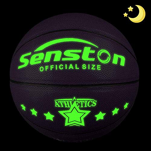 Senston Balon Baloncesto Niños Fluorescente Balon de Baloncesto Pelota Baloncesto de Cuero Sintético de Tamaño 5