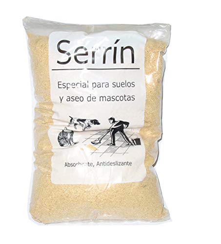 Serrín/virutas de Madera Especial para Suelos y Aseo de Mascotas. Saco 12 kg (12 Bolsas de 1 kg)