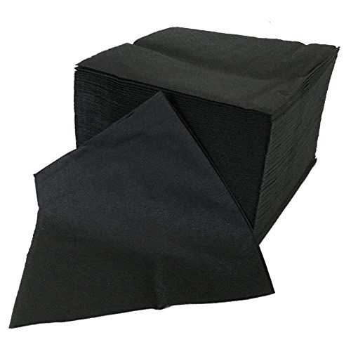 Servilletas de celulosa negro - doble capa, 24x24 (100 piezas)