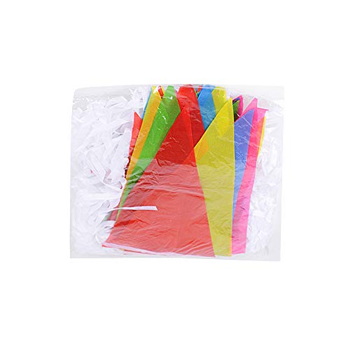 SERWOO 100m/200pcs Guirnaldas Banderines Banderas Tela Colores Triángulo Bunting para Cuerda de Advertencia, Fiesta, Cumpleaños, Bar, Boda, Navidad, Escuela, Jardín, 100m Total, 12.5*21cm