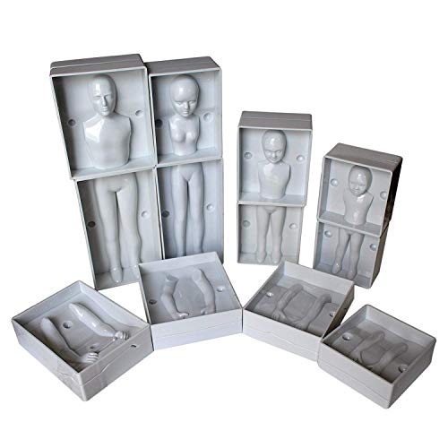 Set 24 Piezas Moldes de Plástico Fondant Familia Humanos por Kurtzy -Set Completo de Familia incluye 4 Tamaños - Hombre, Mujer y 2 Niños - Instrucciones Completas Para Principiantes y Profesionales