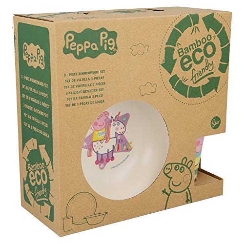 SET BAMBU 3 PCS. (PLATO, CUENCO Y VASO) PEPPA PIG MAGICAL