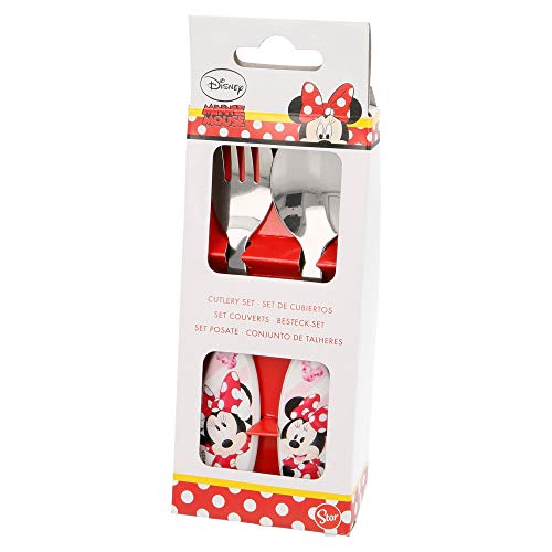 SET CUBIERTOS METALICOS 2 UNID. MINNIE MOUSE - DISNEY - ELECTRIC DOLL