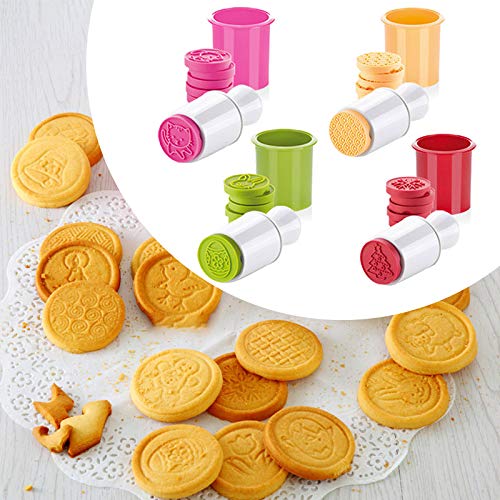 Set de 6 sellos de Navidad para galletas de grado FDA, para nieve, mariposas, manualidades, moldes de sello, moldes de decoración para hornear Christmas Theme