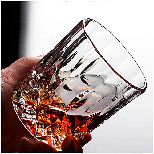 Set De Vasos De Whisky De 3 Piezas Jarra De Vidrio Artesanal Italiana, Jarras De Licor con Cristal De 2 Piezas, Vidrio Sin Plomo, Jarra Personalizada para Vino, Borbón, Brandy, 750 Ml