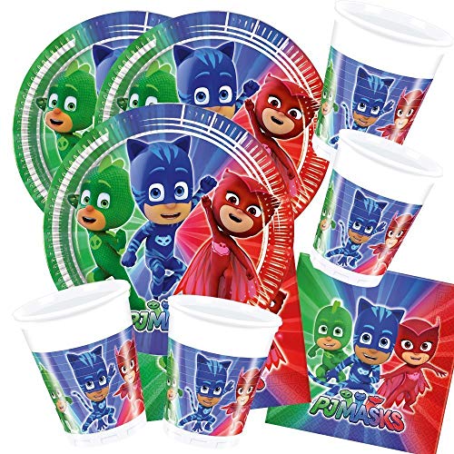 Set di accessori per Feste PJ Mask Pijamas héroes, 52 pezzi