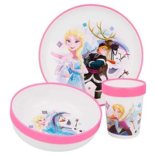 SET PREMIUM BICOLOR 3 PCS (PLATO, CUENCO y VASO 260 ML) FROZEN IRISDISCENT AQUA