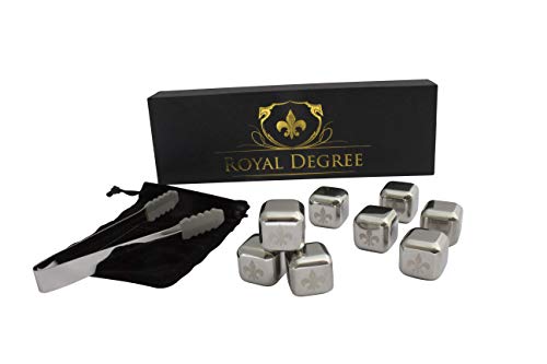 Set Royal Degree de cubitos de hielo de acero inoxidable de calidad superior, ideal como regalo o accesorio de bar, para enfriar whisky, vino, etc. sin aguar