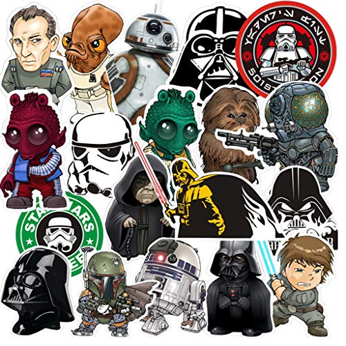 SetProducts  Top Pegatinas! Juego de 35 Pegatinas de Star Wars Vinilos - No Vulgares - Fashion, Estilo, Bomba - Personalización Portátil, Equipaje, Motocicleta, Bicicleta, Moto.