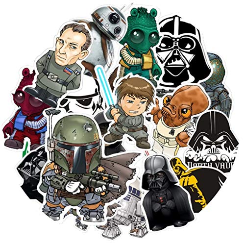 SetProducts  Top Pegatinas! Juego de 35 Pegatinas de Star Wars Vinilos - No Vulgares - Fashion, Estilo, Bomba - Personalización Portátil, Equipaje, Motocicleta, Bicicleta, Moto.