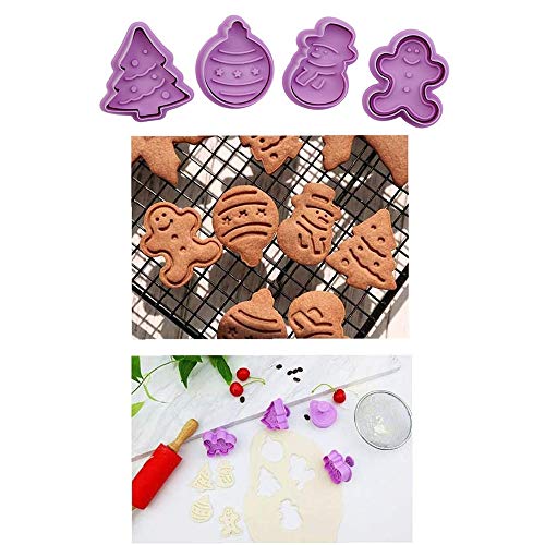 Seully 16 pcs Moldes para Galletas de Navidad,Cortador de Moldes para Navidad,Muñeco de Nieve/árbol de Navidad/Hombre de Jengibre Herramienta de Decoración de Pasteles para Decoraciones para Tartas