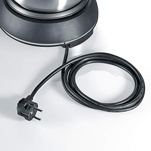 SEVERIN FO 2405 Fondue con Cacerola de Acero Inoxidable extraíble, Cable de alimentación XXL, 1.500 W, Incluye dispositivo antisalpicaduras y 8 Tenedores de Fondue, 1500 W, 1,3 litros, Negro