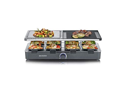 SEVERIN RG 2371 Raclette con Piedra Natural y Placa de Parrilla, 1400 W, Plástico, Negro