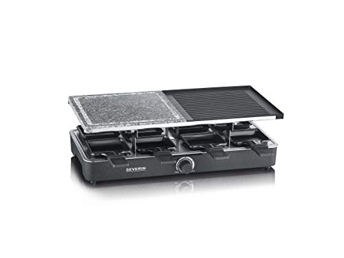 SEVERIN RG 2371 Raclette con Piedra Natural y Placa de Parrilla, 1400 W, Plástico, Negro