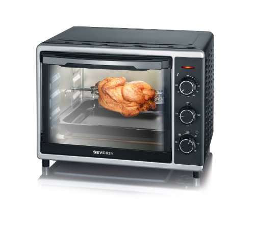 SEVERIN TO 2056 Horno Tostador con convección incluye Rejilla grill y Bandeja de horno, 1.600 W, 30 L, color plateado y negro