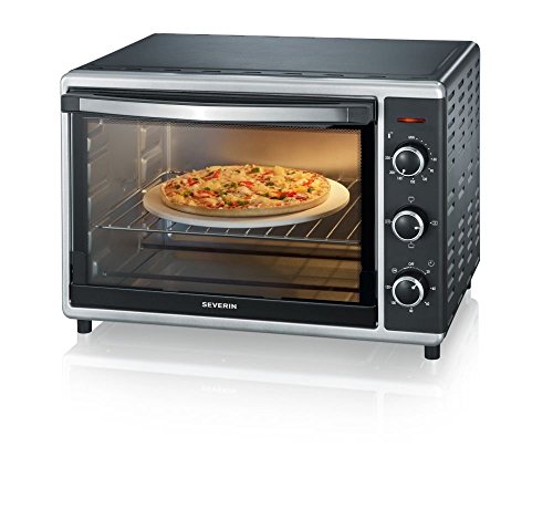 SEVERIN TO 2058 Horno Tostador con convección incluye Piedra para pizza, 1.800 W, 42 L, color plateado y negro