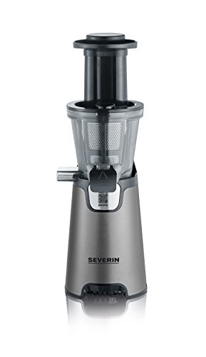 SEVIR ES 3571 Exprimidor a baja velocidad incluye accesorio para fruta helada, 150 W, color gris metalizado, negro, acero inoxidable