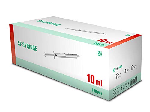 SF Medical Products jeringas desechables 10ml, sin látex, Luer, caja de 100 jeringuillas