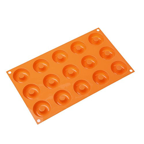 SF171 Molde de Silicona 15 Donuts pequeños, Color Naranja