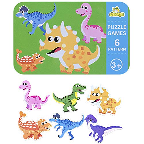 SGDD Puzzles de Madera, Rompecabezas de Dinosaurio de Madera, Puzzles de Madera Educativos para Bebé, Juguetes niños 1 año 2 3 4 5 6 años