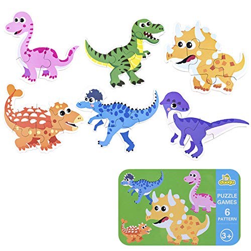 SGDD Puzzles de Madera, Rompecabezas de Dinosaurio de Madera, Puzzles de Madera Educativos para Bebé, Juguetes niños 1 año 2 3 4 5 6 años