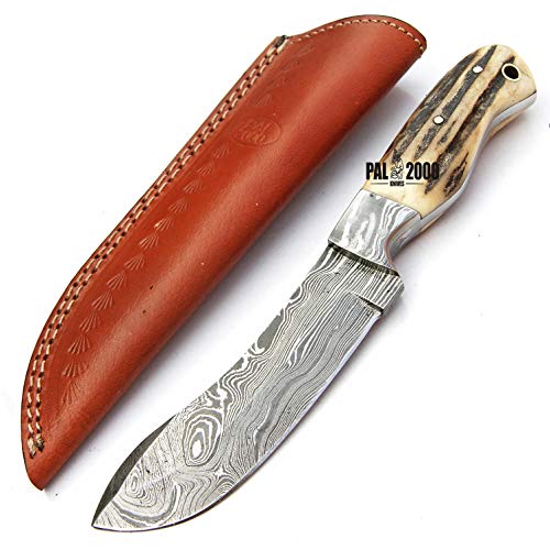 SGMB 9384 Cuchillo de acero de damasco hecho a mano Cuchillo Cuchillo Mango de madera color rosa con funda Chef Cocina Billet Plegable Camping Cubiertos Pesca en casa Bolsillo y otros cuchillos