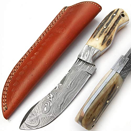 SGMB 9384 Cuchillo de acero de damasco hecho a mano Cuchillo Cuchillo Mango de madera color rosa con funda Chef Cocina Billet Plegable Camping Cubiertos Pesca en casa Bolsillo y otros cuchillos