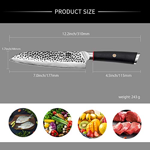 SHAN ZU Cuchillo de Cocina Santoku Damasco