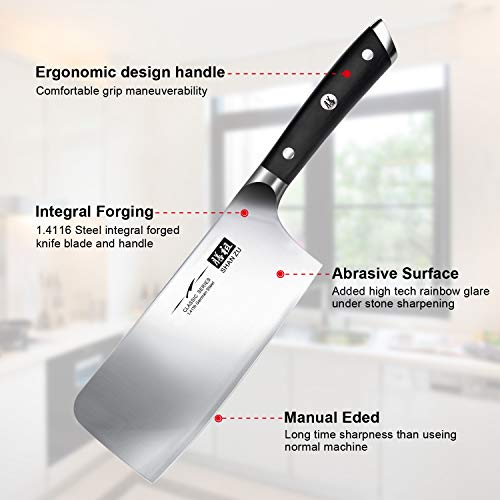 SHAN ZU Hachas de Cocina，Cuchillo de Carnicero Acero Inoxidable - CLASSIC Series