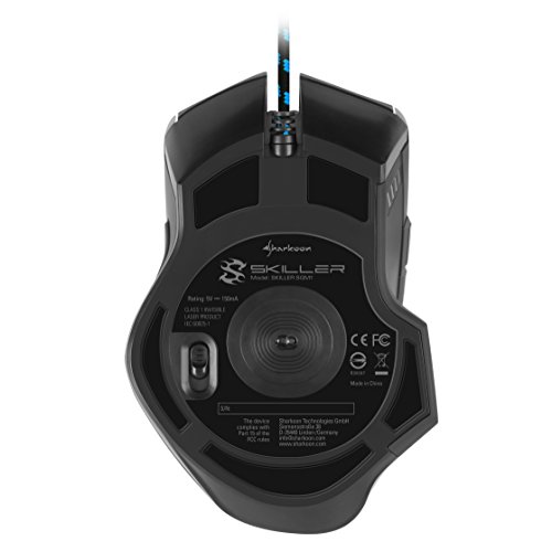 Sharkoon SGM1 - Ratón Gaming Óptico, 10800 DPI, 12 Botones, Negro