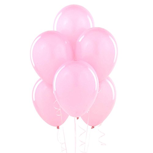 Shatchi 11147-BALLOONS-LIGHT-PINK-050-PK - Globos de látex rosa claro de calidad para bodas, cumpleaños, aniversarios, bautizos, comuniones, fiestas, celebraciones, 30,5 cm