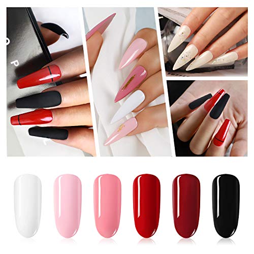 Shelloloh 80W Secador de Uñas Nail Dryer Esmalte Semipermanente 6pcs Kit Uñas de Gel Soak off 10ml con Pulidor Taladro Nail Pulidora Capa Base Capa Superior para Manicura Pedicura