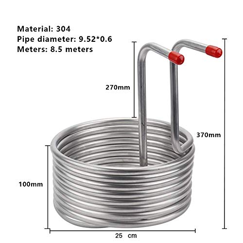 SHENMU 8,5 m de Acero Inoxidable Wort Chiller, elaboración del Vino Acero de la máquina Brewing Easy Clean Inoxidable Cerveza Serpentín de refrigeración for el hogar